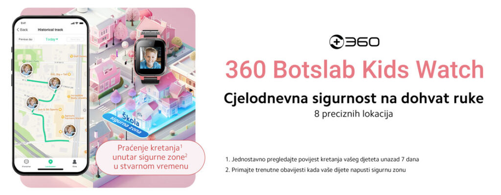 360 Botslab E3 dječji pametni sat GPS praćenje u stvarnom trenutku